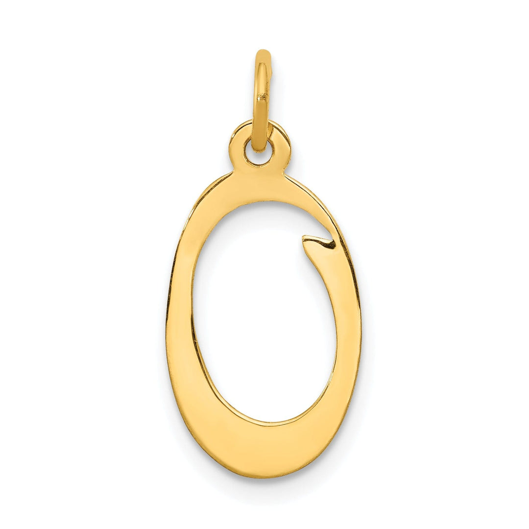 14k Yellow Gold Polished Fancy Initial O Charm