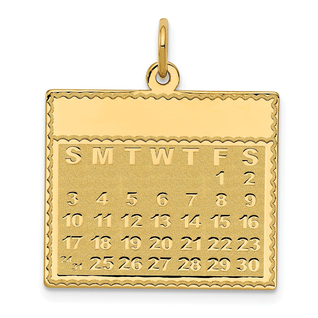 14k Yellow Gold Friday First Day Calendar Charm