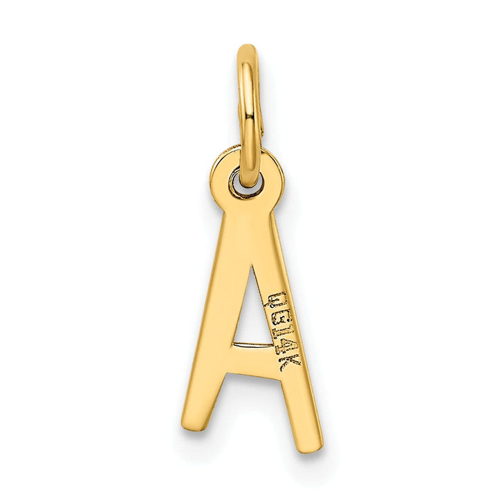 14k Yellow Gold Small Slanted Block Letter A Initial Pendant