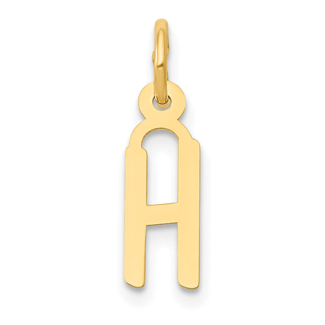 14k Yellow Gold Small Slanted Block Letter H Initial Pendant