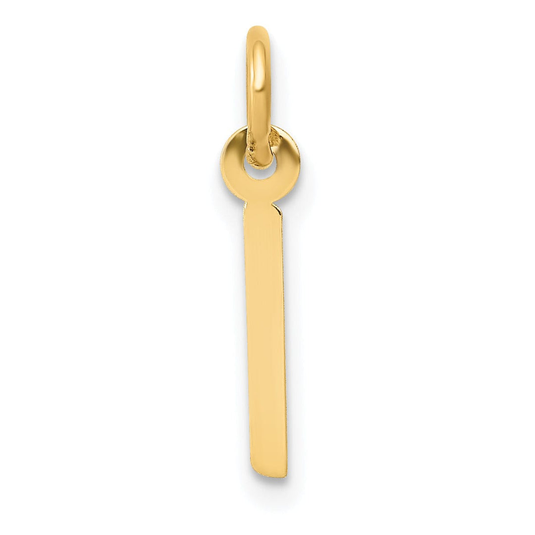 14k Yellow Gold Small Slanted Block Letter I Initial Pendant