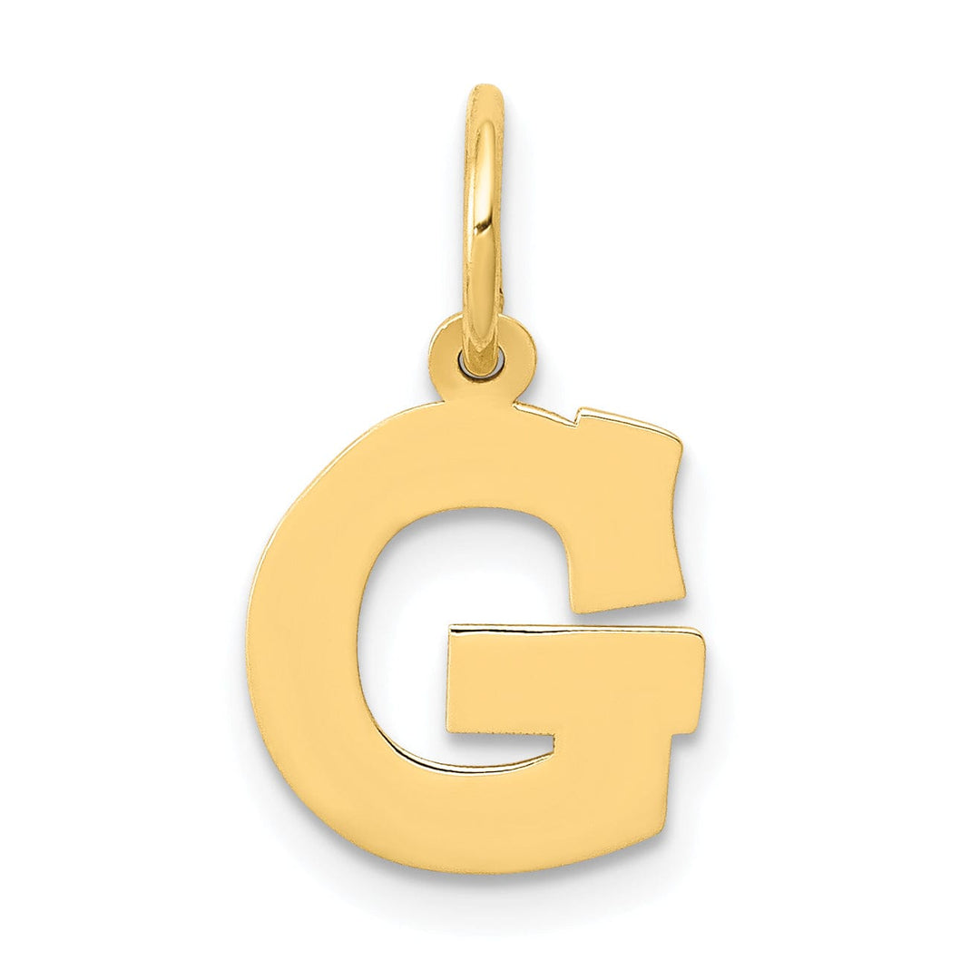 14k Yellow Gold Small Block Design Letter G Initial Pendant