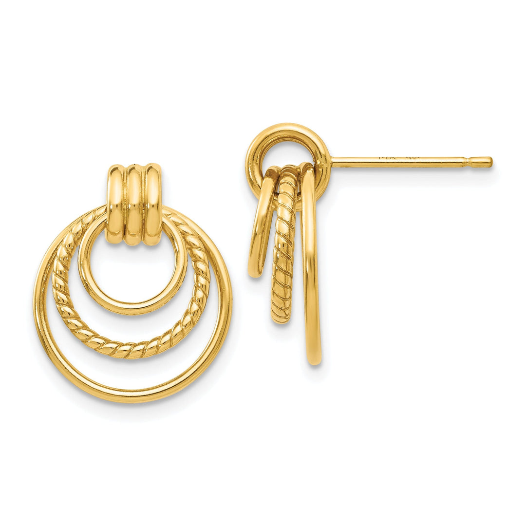 14k Yellow Gold Twisted Fancy Post Earrings