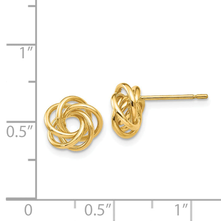14k Yellow Gold Polished Love Knot Post Earrings