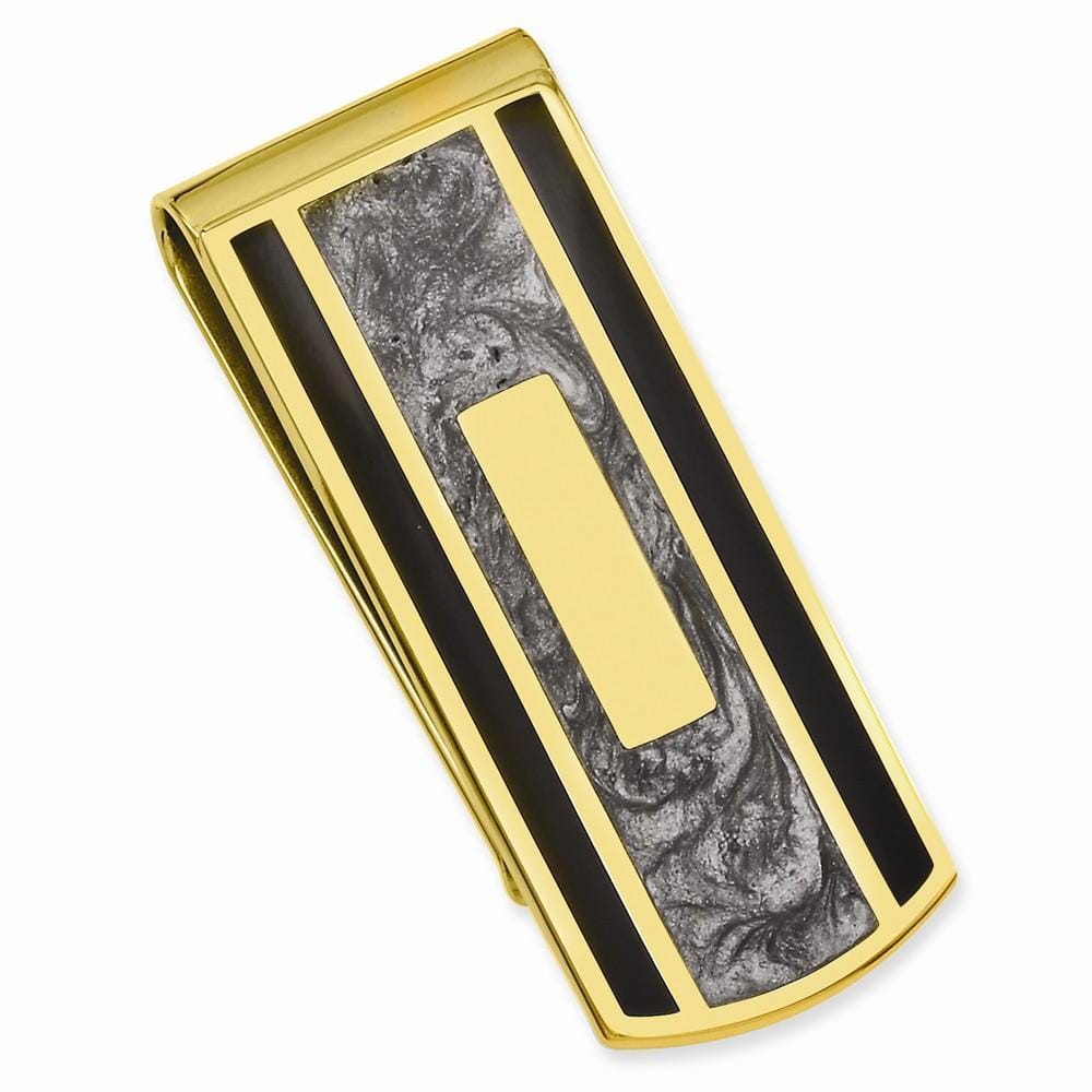 Gold Plated Black Grey Colored Money Clip