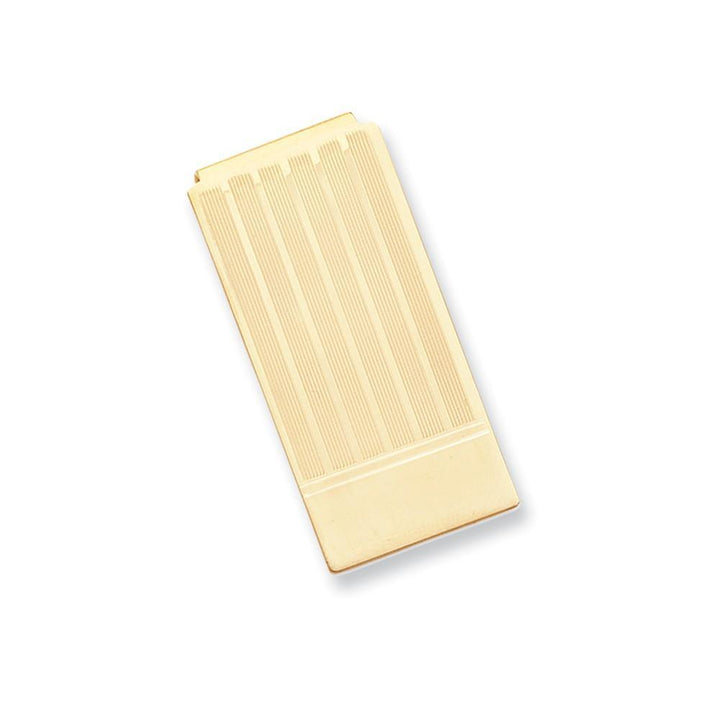 Gold Plated Etched Lines Hinged Money Clip