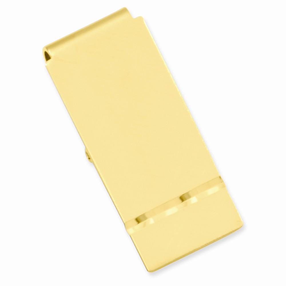 Gold Plated Florentined Satin Hinged Money Clip