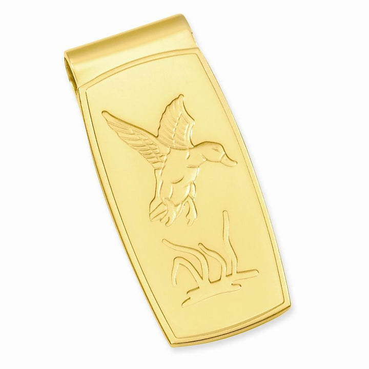 Gold Plated Flying Duck Hinged Money Clip