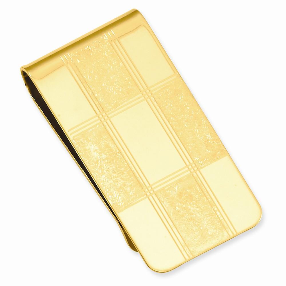 Gold Plated Four Square Engravable Money Clip