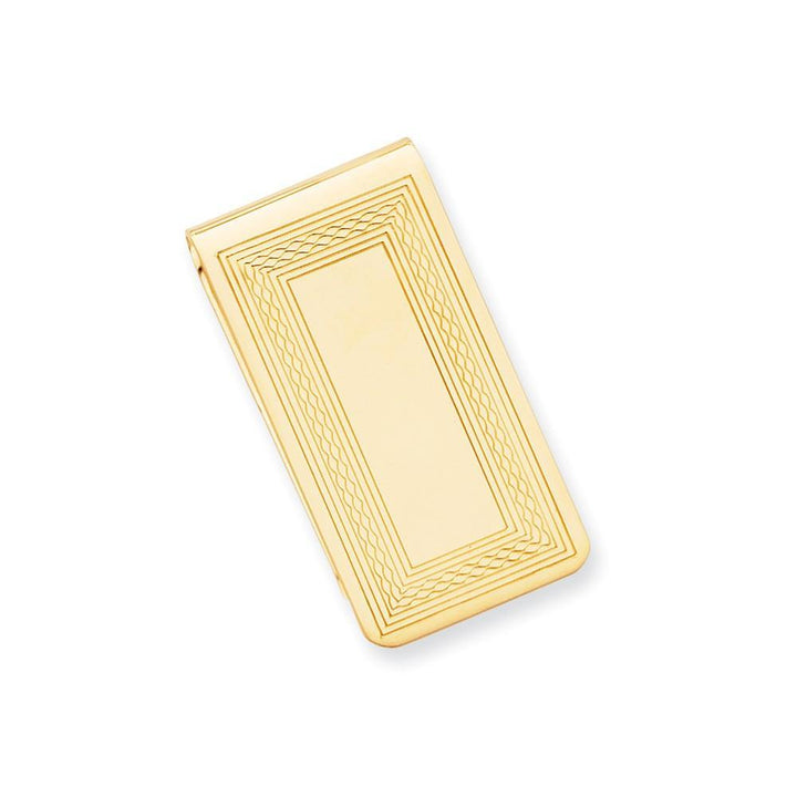 Gold Plated Patterned Border Money Clip