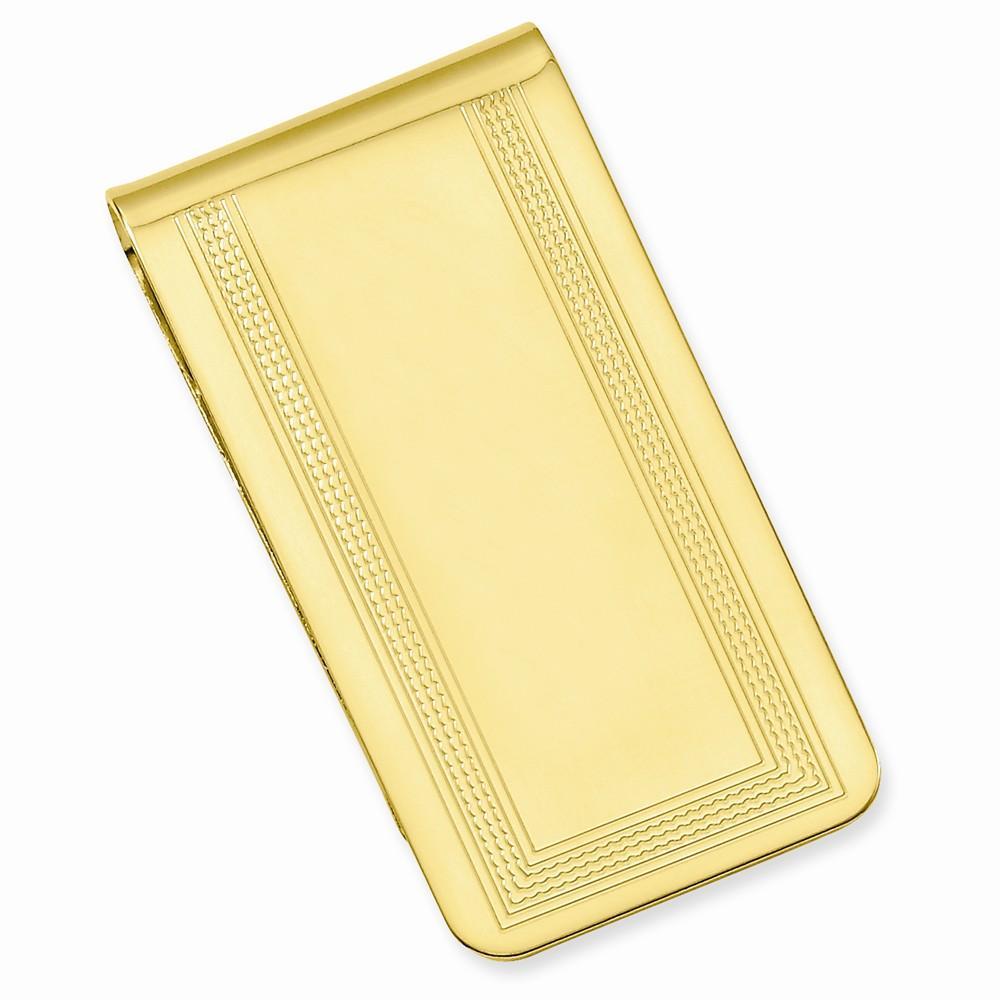Gold Plated Polished Engravable Area Money Clip