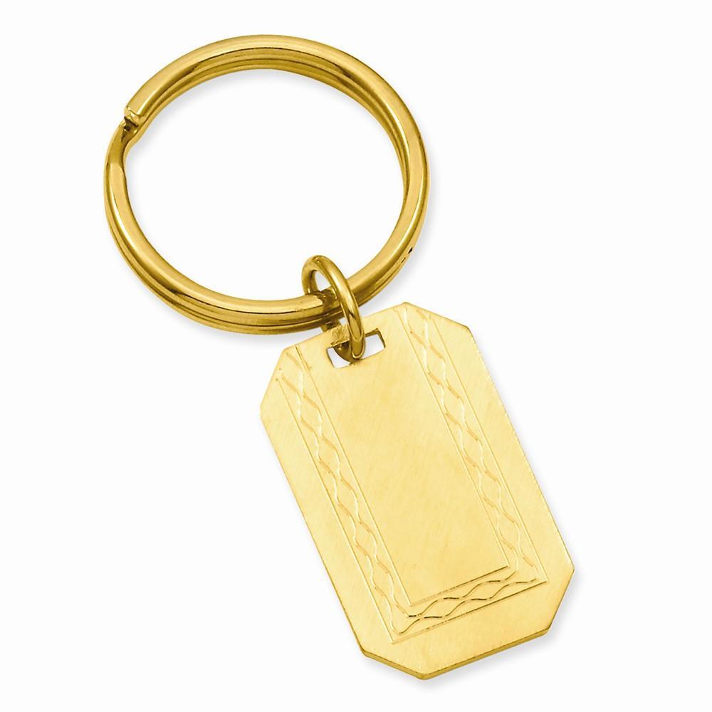 Gold Plated With Engraveable Area Key Ring