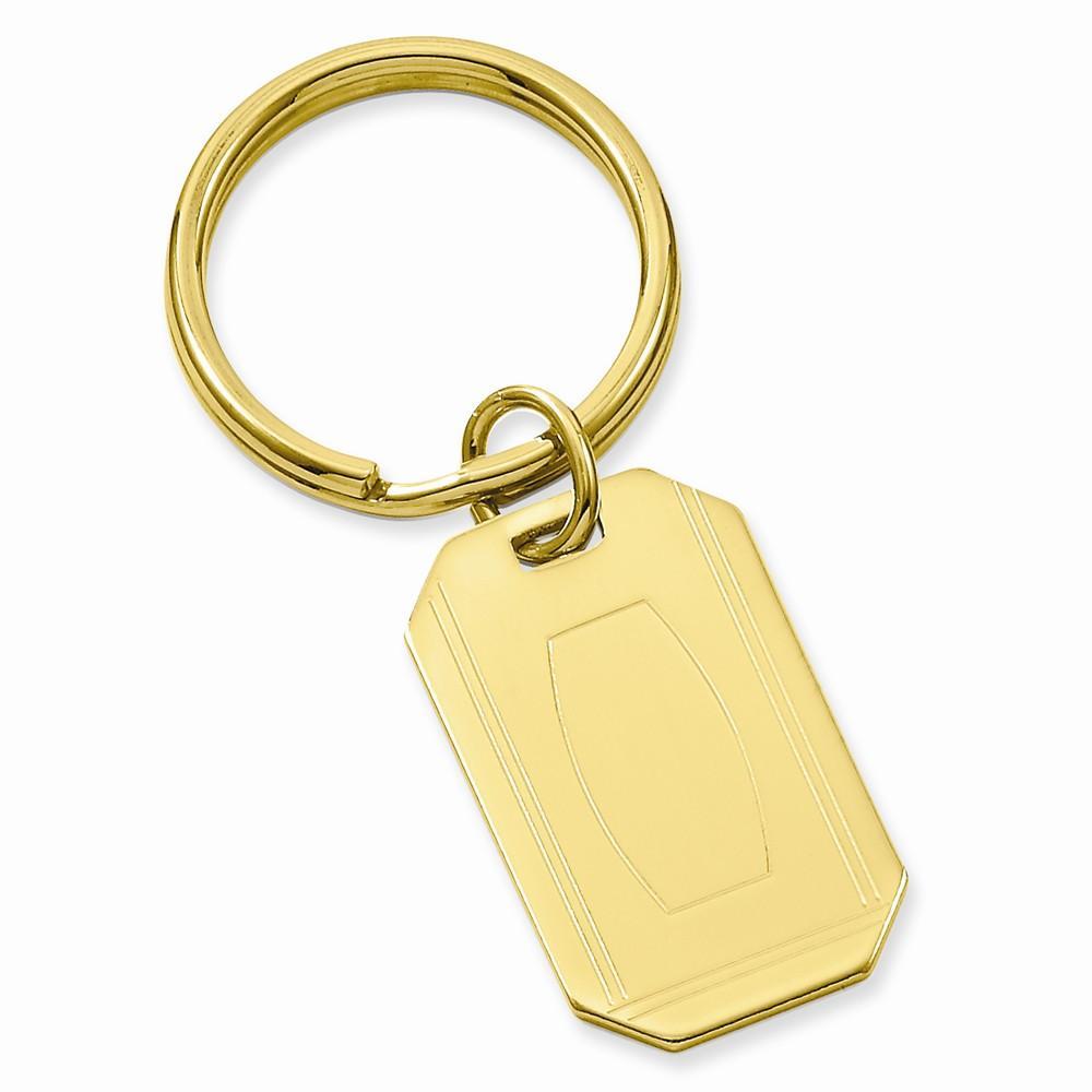 Gold Plated with Engraveable Area Key Ring