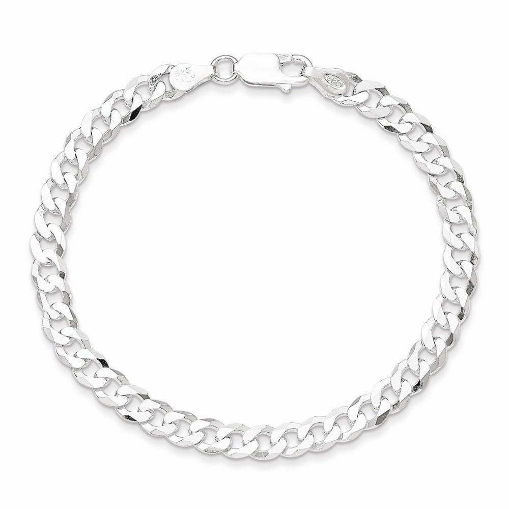 Silver 4.50-mm Solid Beveled Link Curb Chain