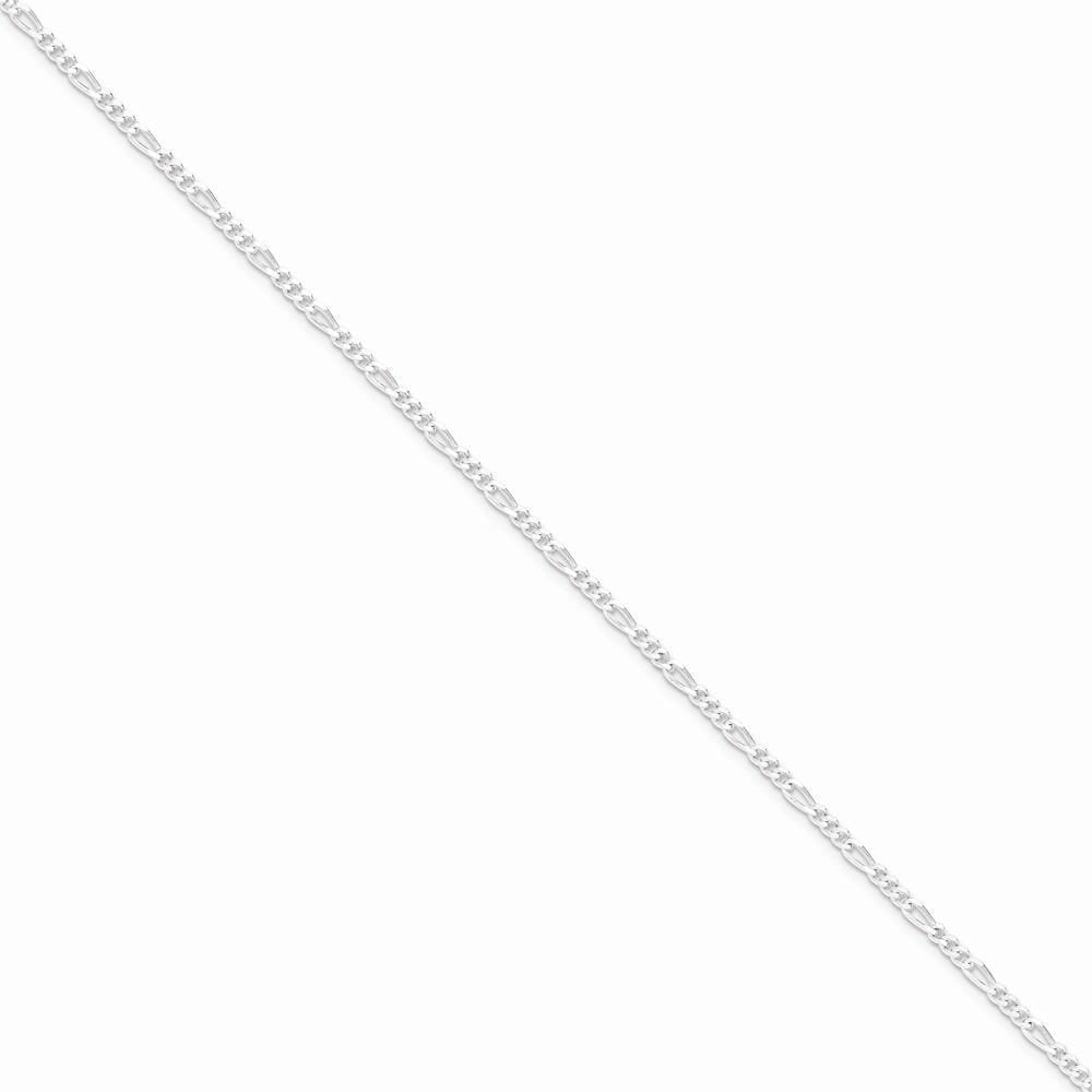 Silver Polished 2.50-mm Solid Figaro Chain