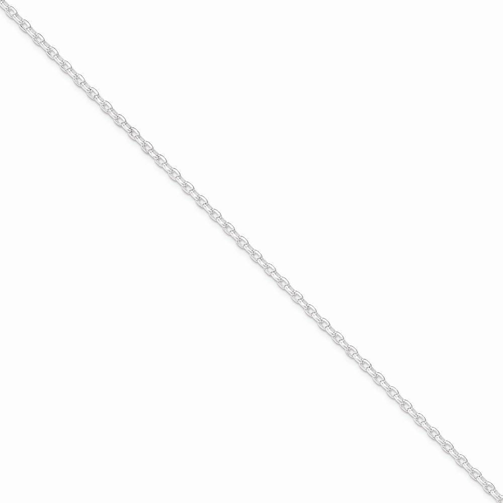 Silver Polished 2.75-mm Oval Rolo Necklace