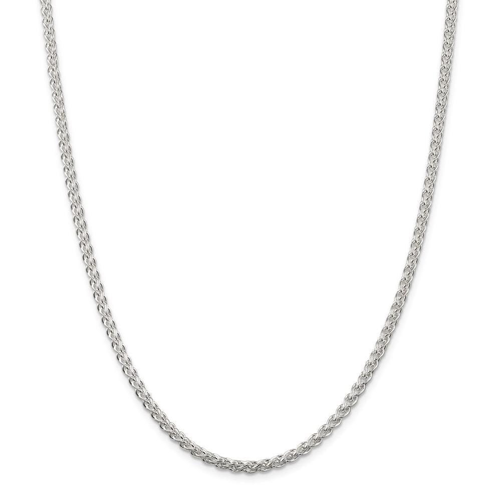 Silver Polished 3.00-mm Solid Round Spiga Chain