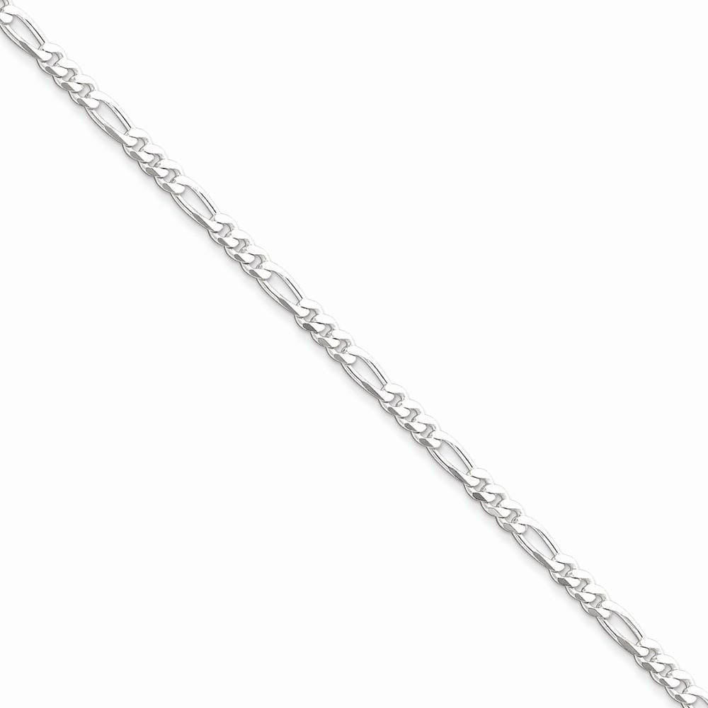Silver Polished 4.00-mm Solid Figaro Chain