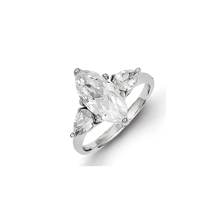 Sterling Silver Diamond Shaped Cubic Zirconia Ring