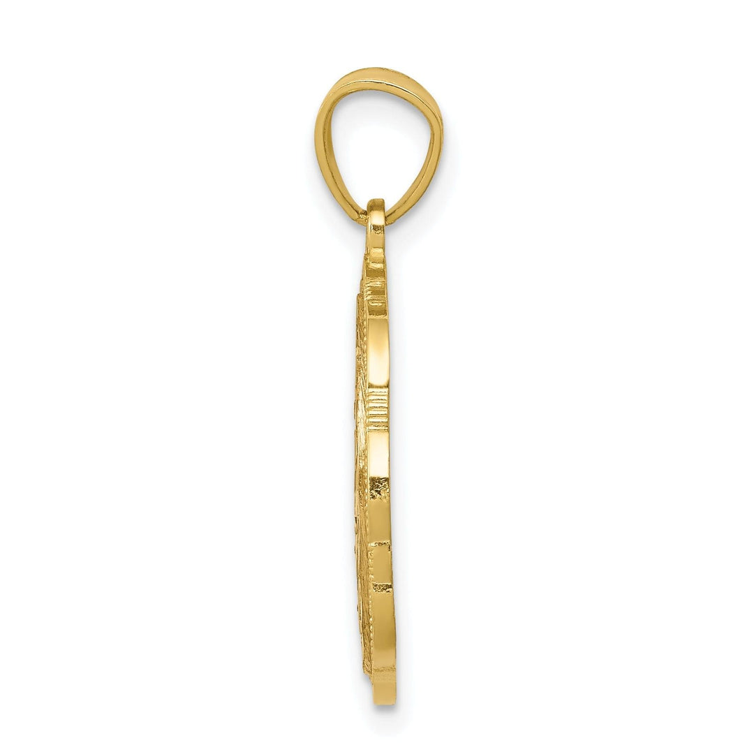 10K Two Tone Gold Anos 15 Oval Shape Pendant