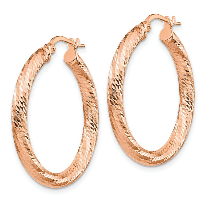 10k Rose Gold Round Hoop Earrings