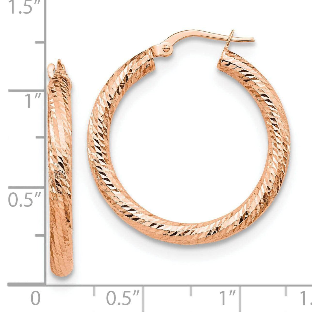 10k Rose Gold Round Hoop Earrings