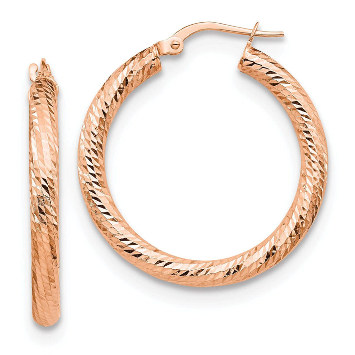 10k Rose Gold Round Hoop Earrings