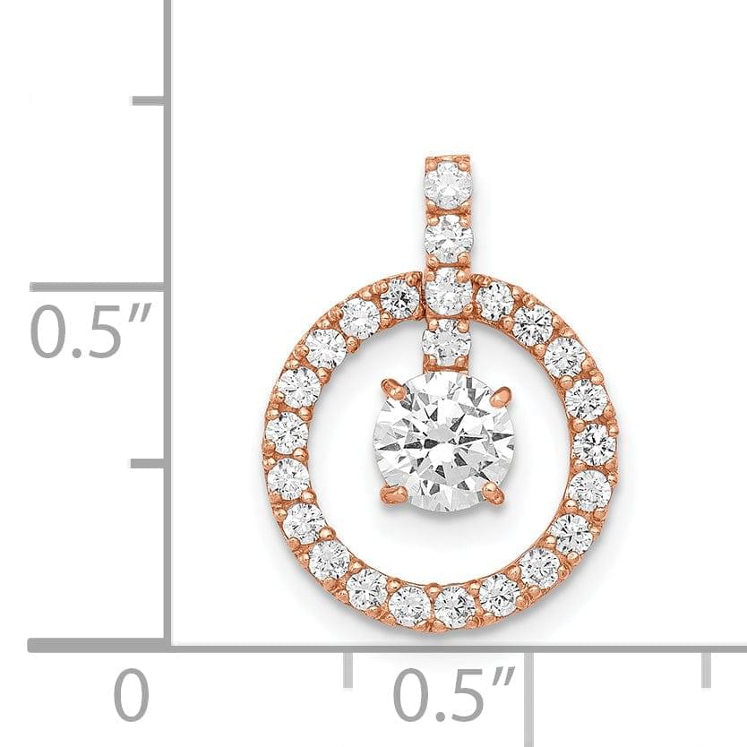 10K Rose Gold Tiara Collection C.Z Pendant