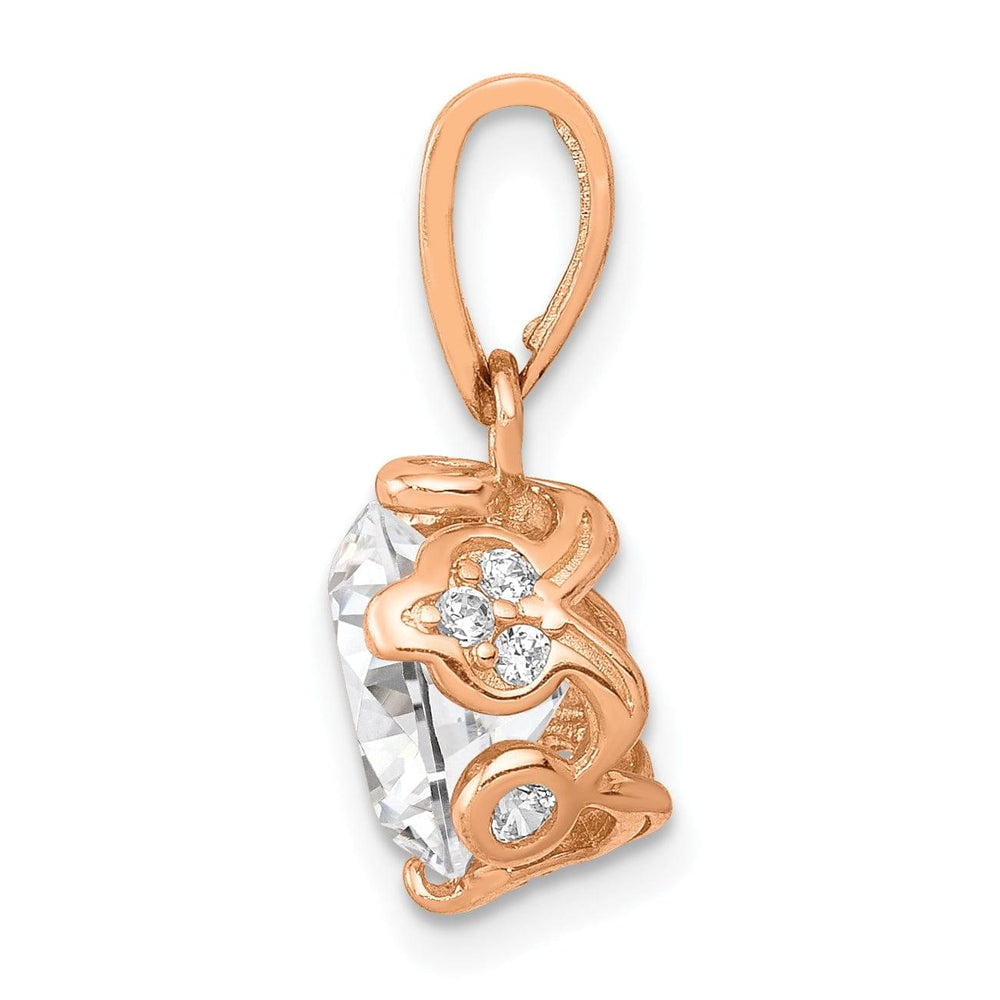 10K Rose Gold Tiara Collection C.Z Pendant