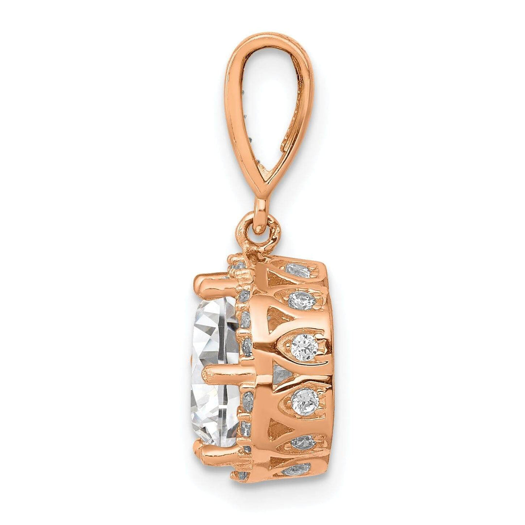 10K Rose Gold Tiara Collection C.Z Pendant