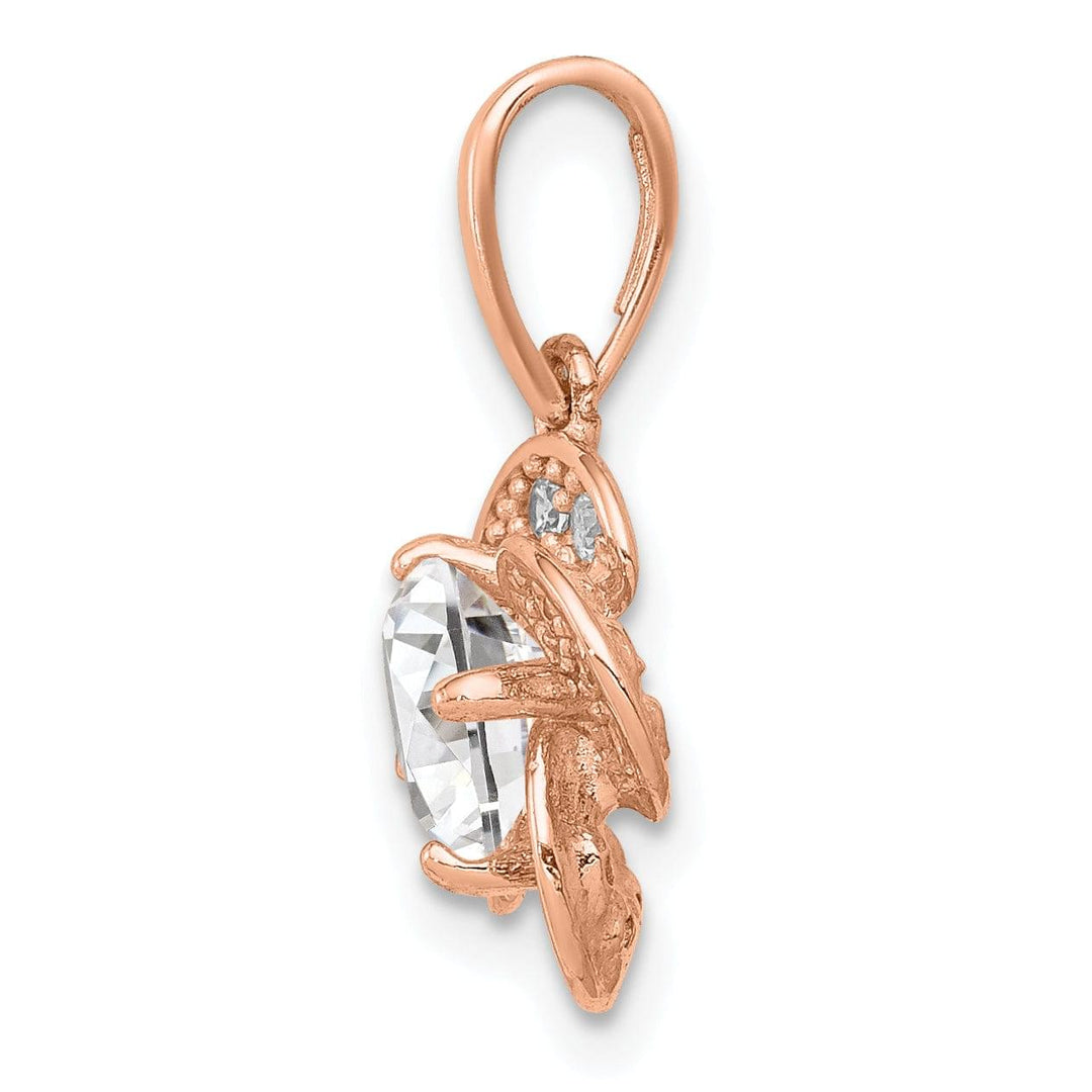 10K Rose Gold Tiara Collection C.Z Pendant