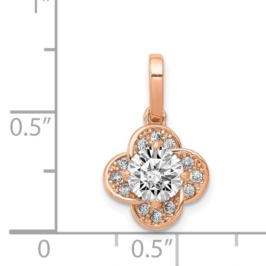 10K Rose Gold Tiara Collection C.Z Pendant