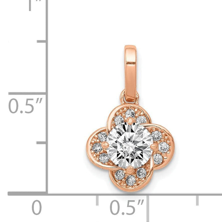 10K Rose Gold Tiara Collection C.Z Pendant