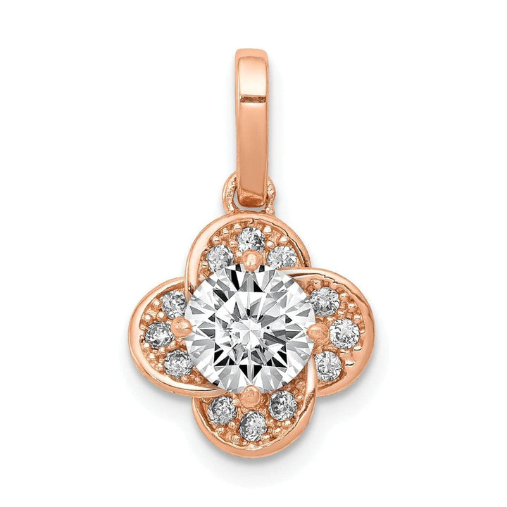 10K Rose Gold Tiara Collection C.Z Pendant