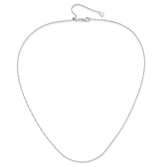 Adjustable 10K White Gold Singapore Chain
