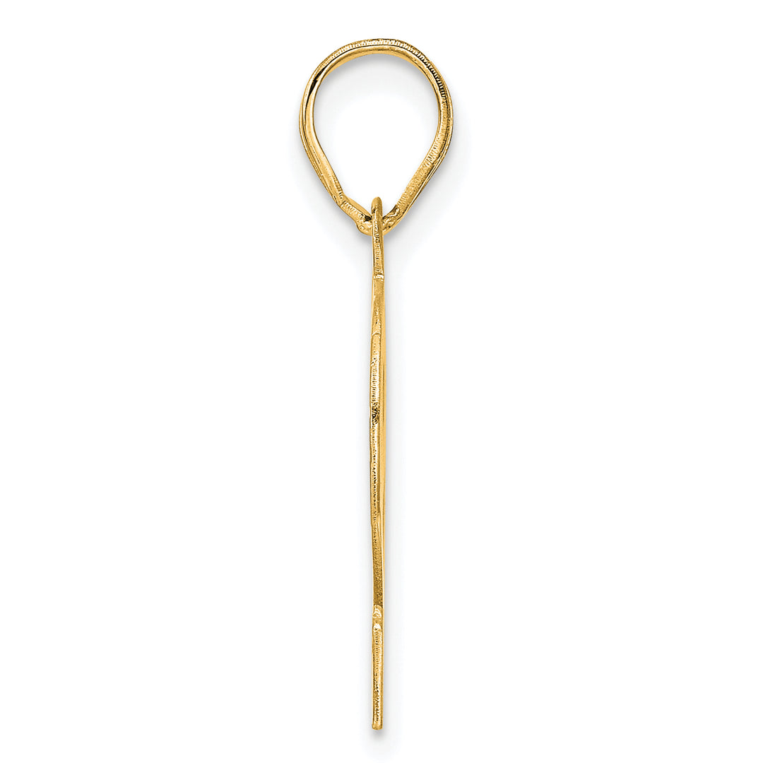 14k Yellow Gold Polished Etched Number 92 Pendant