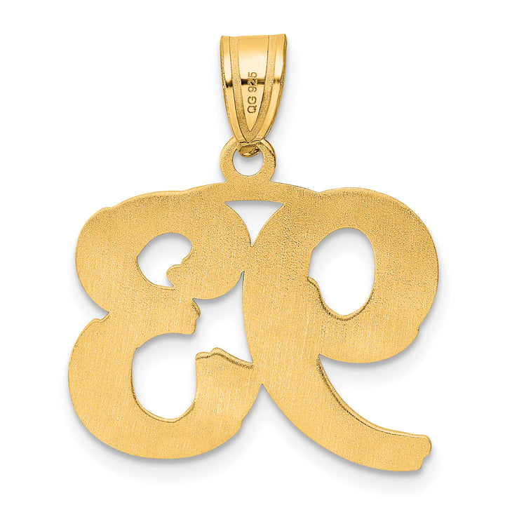 14k Yellow Gold Polished Etched Number 93 Pendant