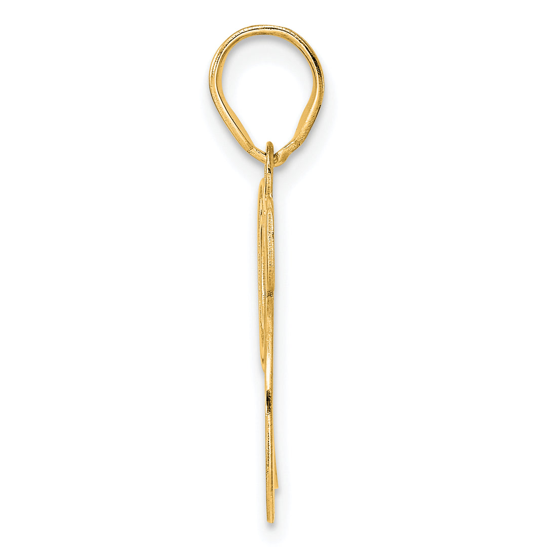 14k Yellow Gold Polished Etched Number 95 Pendant
