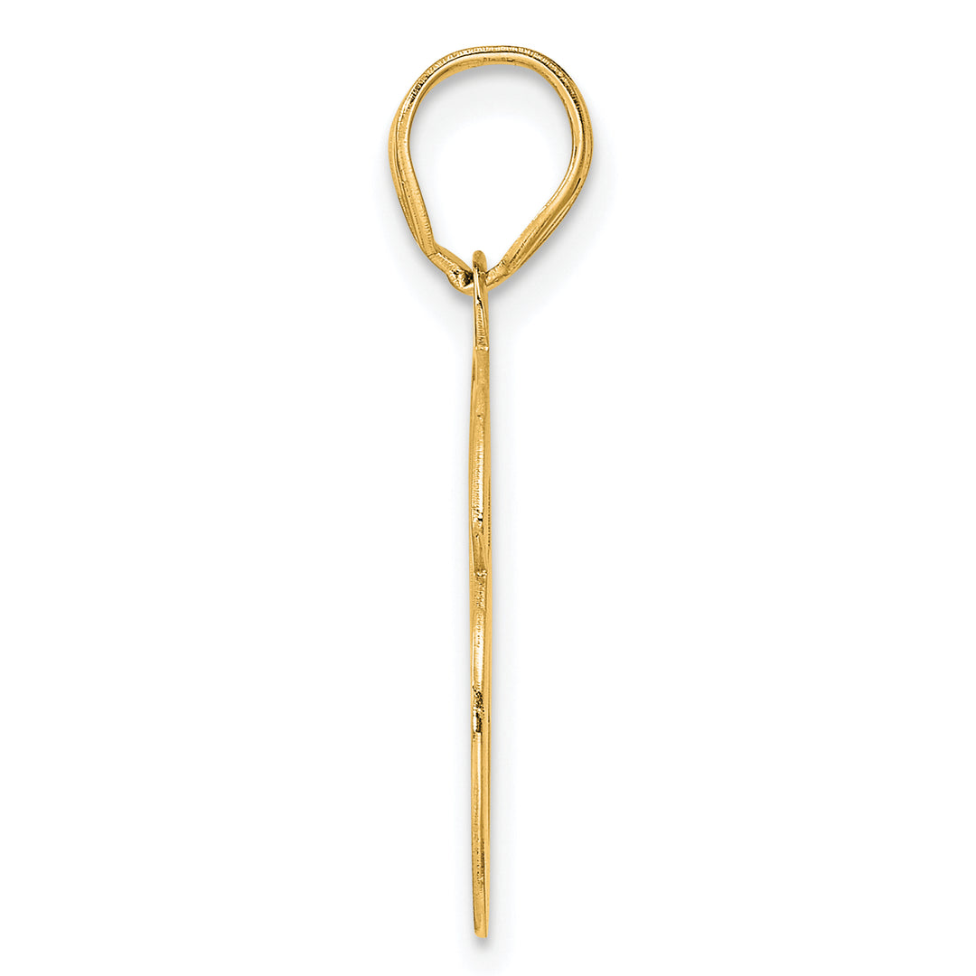 14k Yellow Gold Polished Etched Number 96 Pendant