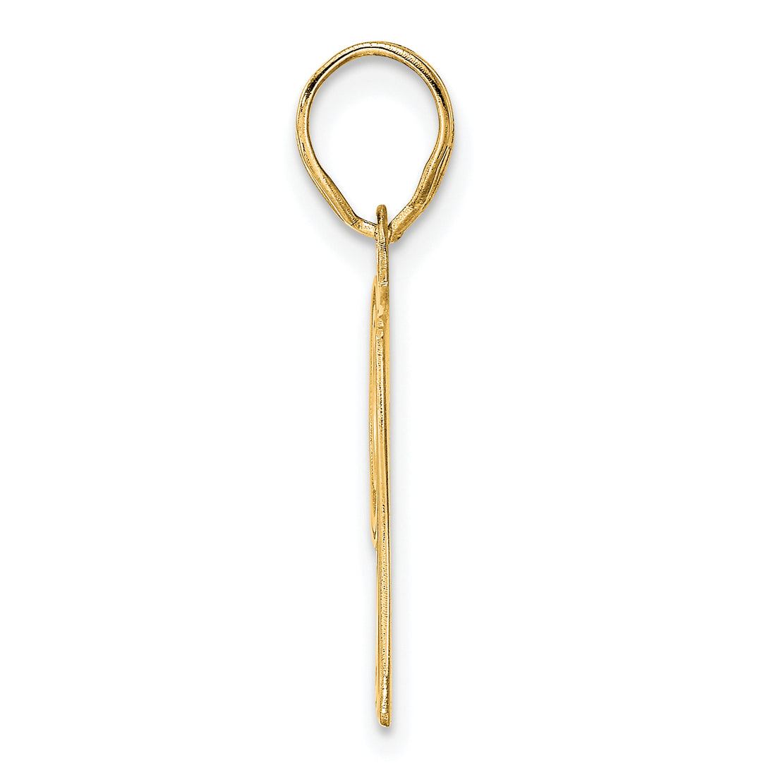 14k Yellow Gold Polished Etched Number 97 Pendant