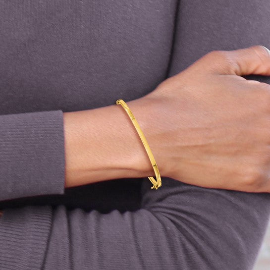 14K Yellow Gold Polished Hinged Bangle