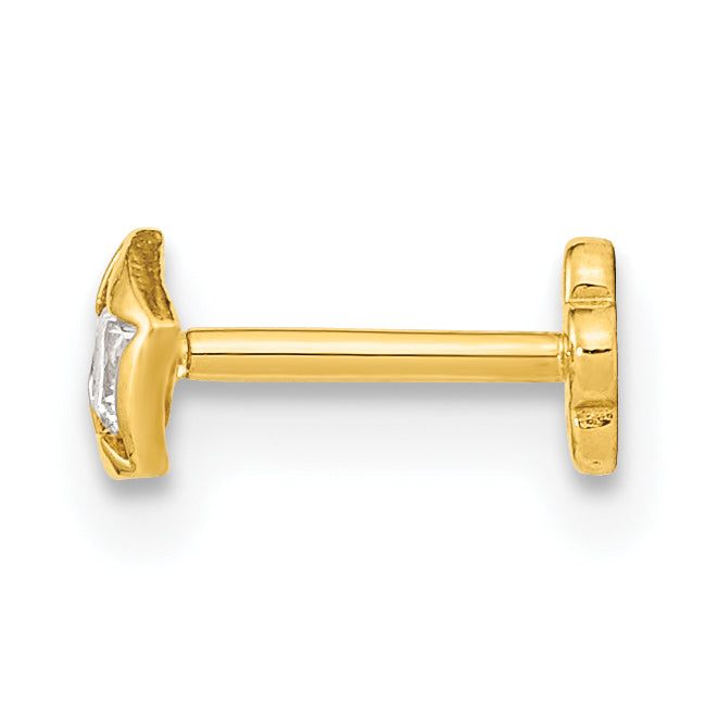 14K 18 Gauge CZ Star Cartilage