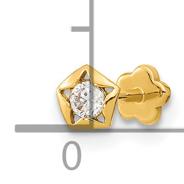 14K 18 Gauge CZ Star Cartilage