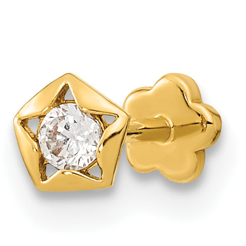14K 18 Gauge CZ Star Cartilage