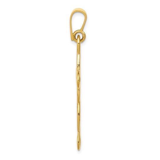 14k Yellow Gold Polished Cross Pendant