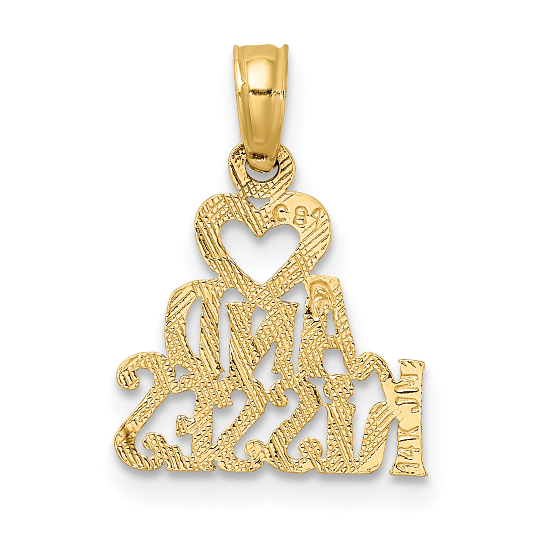 14k Yellow Gold HEART AND KISSES Pendant