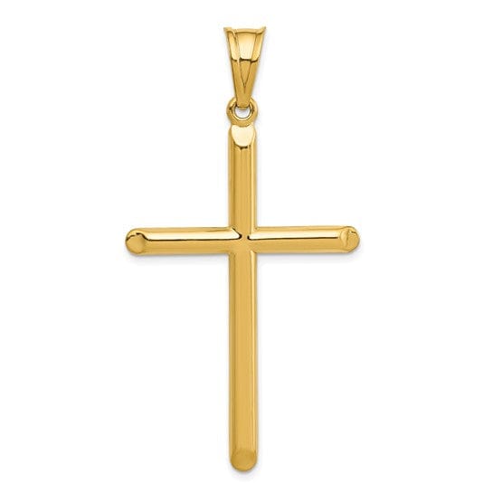 14k Yellow Gold 3-D Hollow Cross Pendant