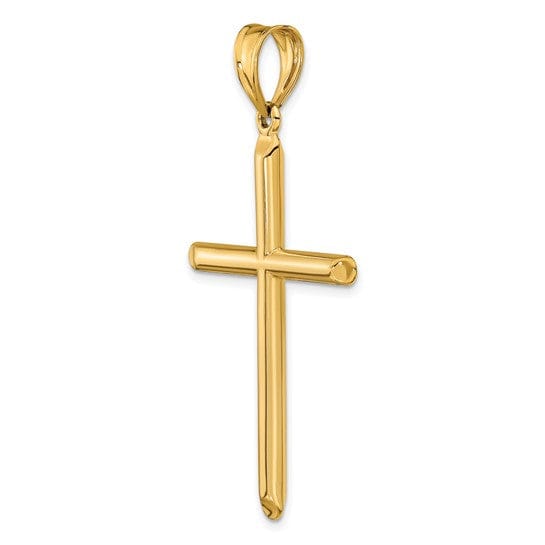 14k Yellow Gold 3-D Hollow Cross Pendant