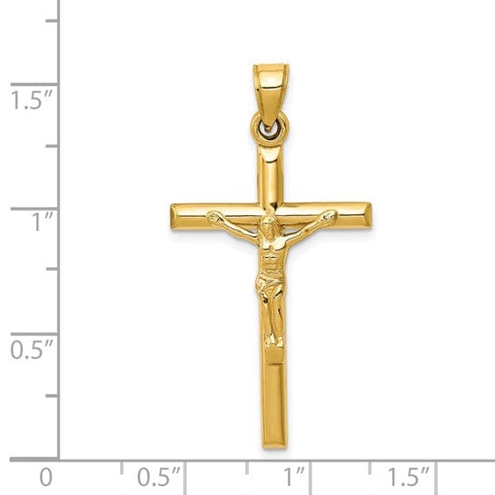 14k Yellow Gold Hollow Crucifix Pendant