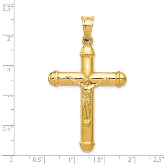 14k Yellow Gold Reversible Crucifix Cross Pendant